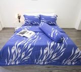  Bộ Drap Giường Tencel Lụa lông công xanh đậm - Drap Giường Tencel Ngọc Hạnh 