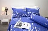  Bộ Drap Giường Tencel Lụa lông công xanh đậm - Drap Giường Tencel Ngọc Hạnh 