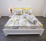  Bộ Chăn Ga Microfiber Caro Vàng Nâu - Chăn ga Microfiber Cao Cấp Ngọc Hạnh 
