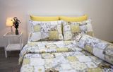  Bộ Chăn Ga Microfiber Caro Vàng Nâu - Chăn ga Microfiber Cao Cấp Ngọc Hạnh 
