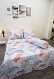  Bộ Chăn Ga Microfiber Lá Cọ Hồng 