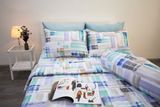  Bộ Chăn ga Microfiber Gạch Xanh Tím 
