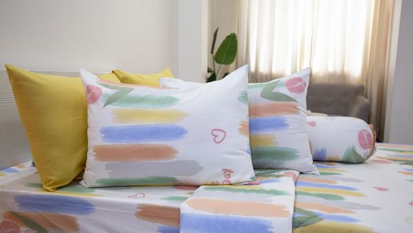 Bộ Drap Giường Cotton Loang Màu Ngũ Sắc – Ngọc Hạnh Bedding