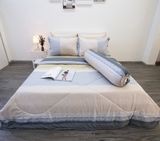  Bộ Drap giường Tencel Silky hai màu xám vàng - Drap Giường Tencel Ngọc Hạnh 