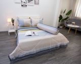  Bộ Drap giường Tencel Silky hai màu xám vàng - Drap Giường Tencel Ngọc Hạnh 
