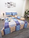  Bộ Drap Giường Microfiber Caro Xanh Tím 