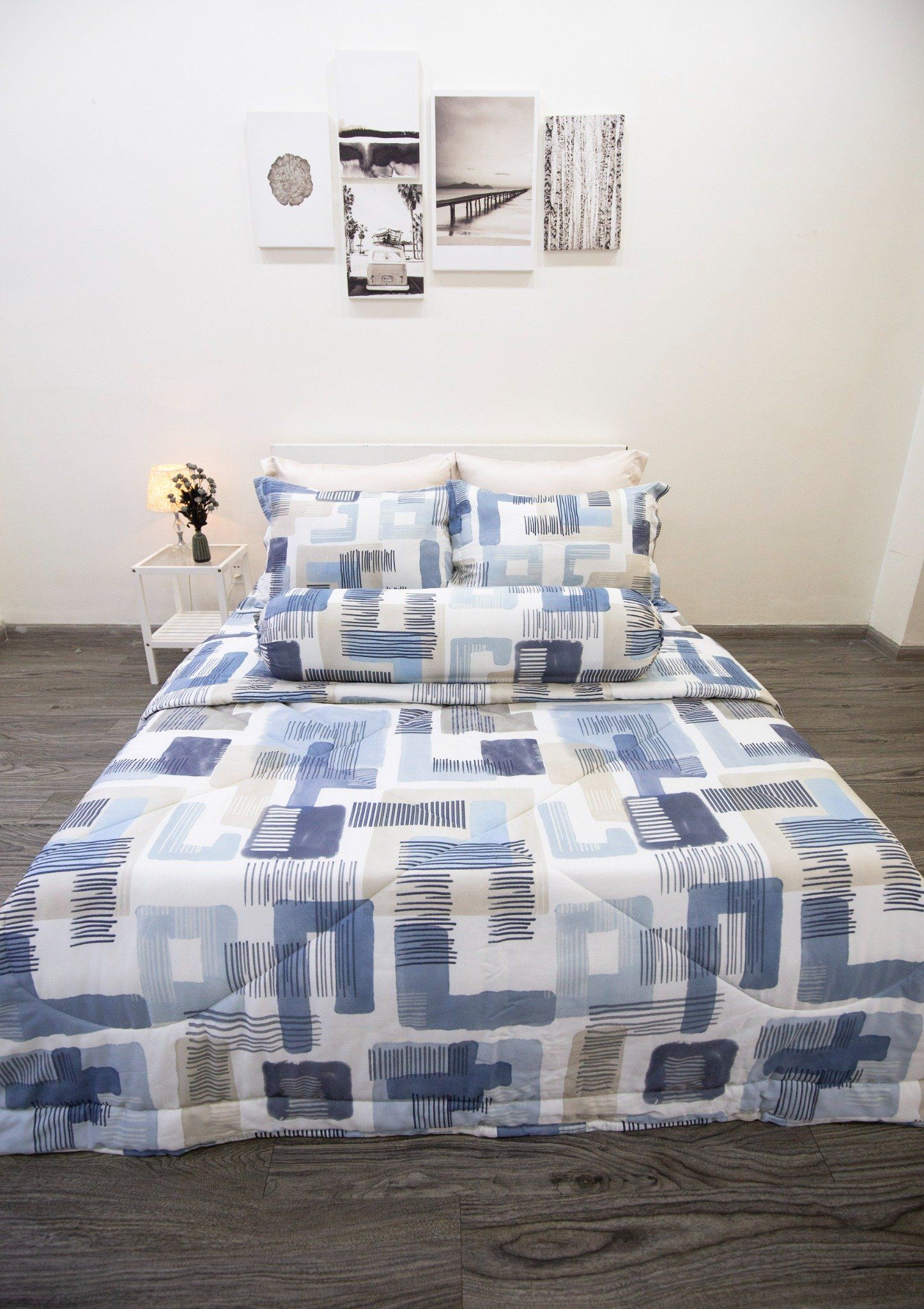  BỘ CHĂN GA TENCEL LỤA HỌA TIẾT GẠCH XANH - CHĂN GA TENCEL NGỌC HẠNH 