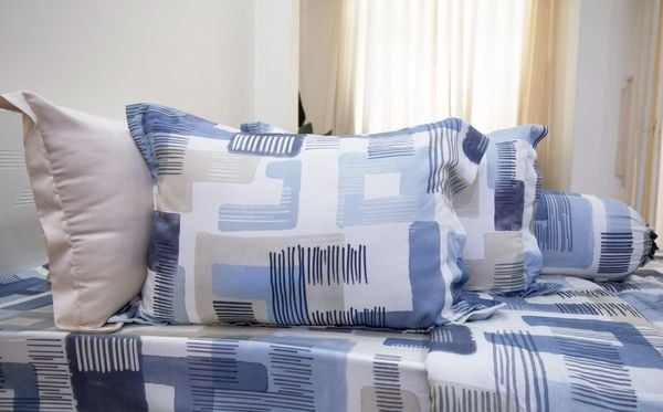 BỘ CHĂN GA TENCEL LỤA HỌA TIẾT GẠCH XANH - CHĂN GA TENCEL NGỌC HẠNH