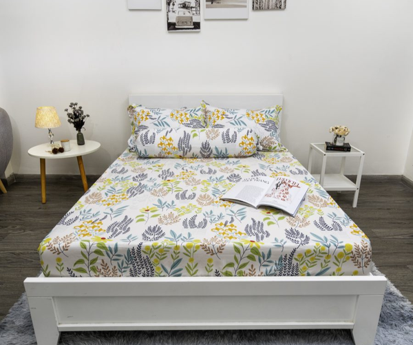 Bộ Chăn Ga tencel lụa lá kim bảy màu - Ngọc Hạnh Bedding