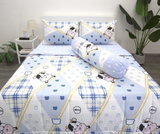  BỘ DRAP GIƯỜNG COTTON CM XANH TRẮNG BÒ SỮA nệm 5cm 10cm 15cm 20cm - NGỌC HẠNH BEDDING 