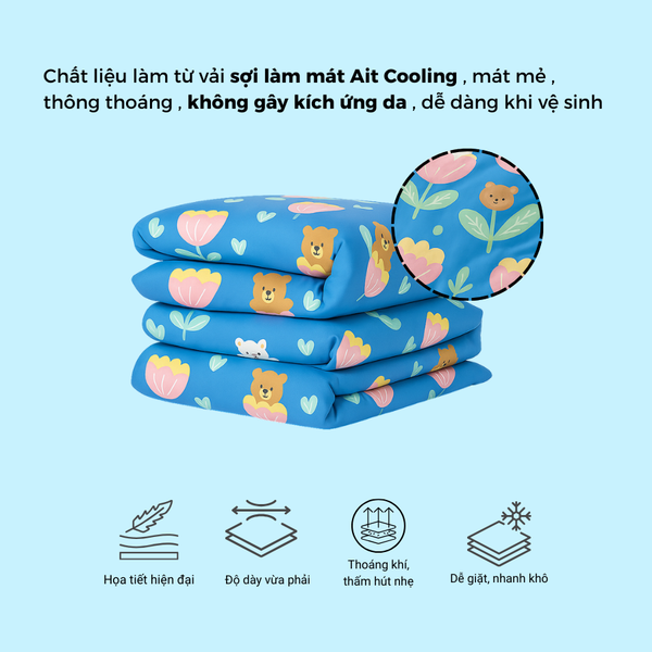  Chăn Lạnh ICOOL Hoa Tulip - Mát lạnh mùa hè - NGỌC HẠNH ICOOL 