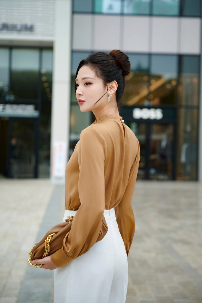 Áo Sơ Mi Cổ Xếp Ly
