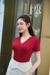 Áo thun nữ cổ tim vải CoolAir