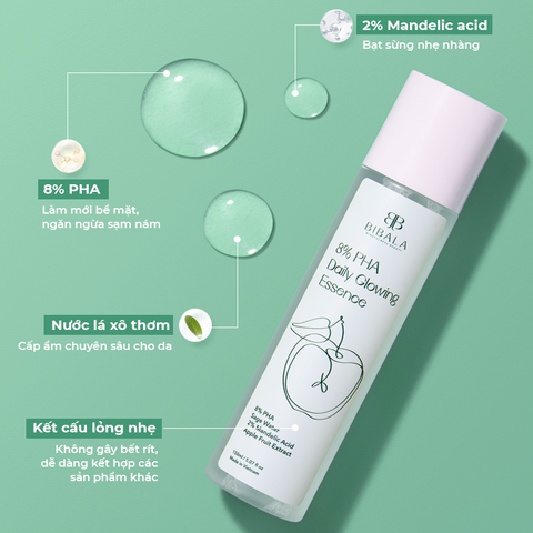  8% PHA DAILY GLOWING ESSENCE - Nước dưỡng tẩy da chết, hỗ trợ ngừa mụn, dưỡng sáng 150ml 