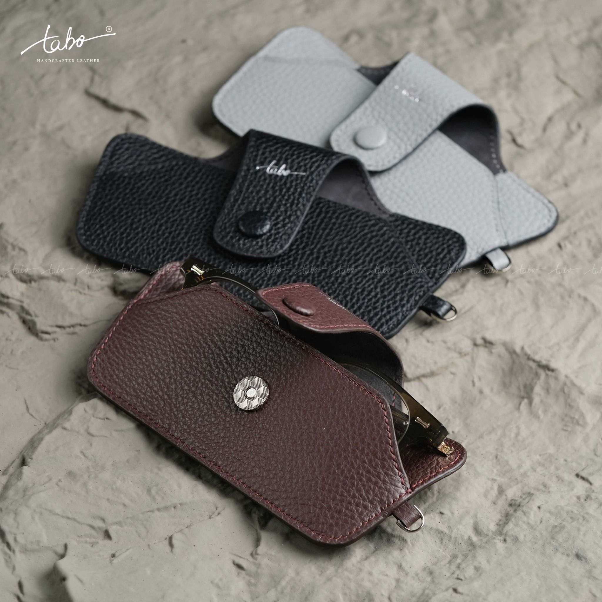  LEATHER GLASSES CASE MS02BL 