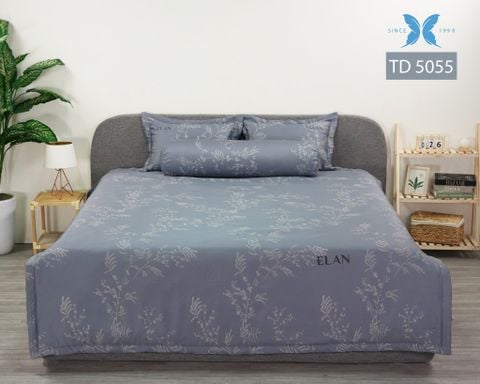 Bộ ga chun kèm gối 3 món Tencel in cao cấp TD5055