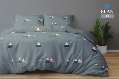 Bộ chăn ga gối 5 món Cotton In cao cấp CI03