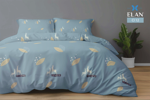 Bộ chăn ga gối 5 món Cotton In cao cấp CI12