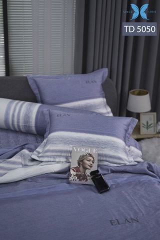 Bộ chăn ga gối 5 món Tencel in cao cấp TD5050