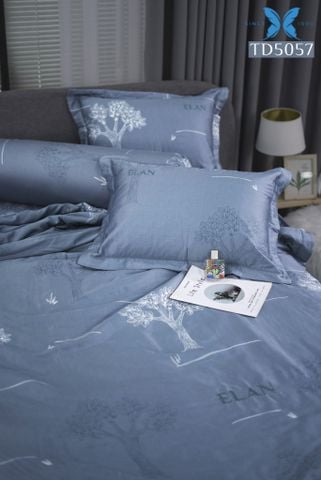 Bộ chăn ga gối 5 món Tencel in cao cấp TD5057