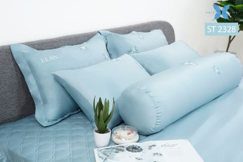 Bộ chăn ga gối 7 món Sateen thêu ST2328