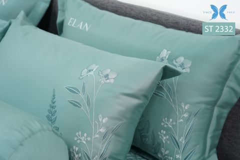 Bộ chăn ga gối 7 món Sateen thêu ST2332