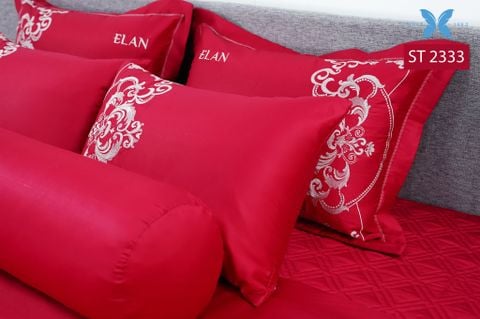 Bộ chăn ga gối 7 món Sateen thêu ST2333