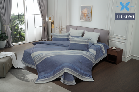 Bộ chăn ga gối 5 món Tencel in cao cấp TD5050