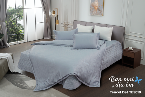 Bộ chăn ga gối 5 món Tencel Dệt TE5010