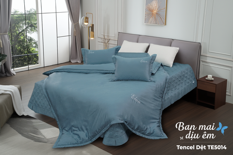 Bộ chăn ga gối 5 món Tencel Dệt TE5014