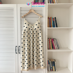 Váy Mặc Nhà Dáng Rộng Nữ – Chất Cotton Mềm, Có Lót Ngực, Dáng Suông Dễ Thương Mặc Nhà - SPD007SH