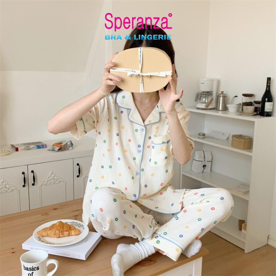 Đồ Bộ Nữ Mặc Nhà Tay Ngắn Hàn Quốc Speranza SBD005SH