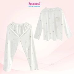 Bộ đồ ngủ quần dài tay Speranza, cotton thân thiện với da dành cho nữ, thoáng mát - SBD2460SH