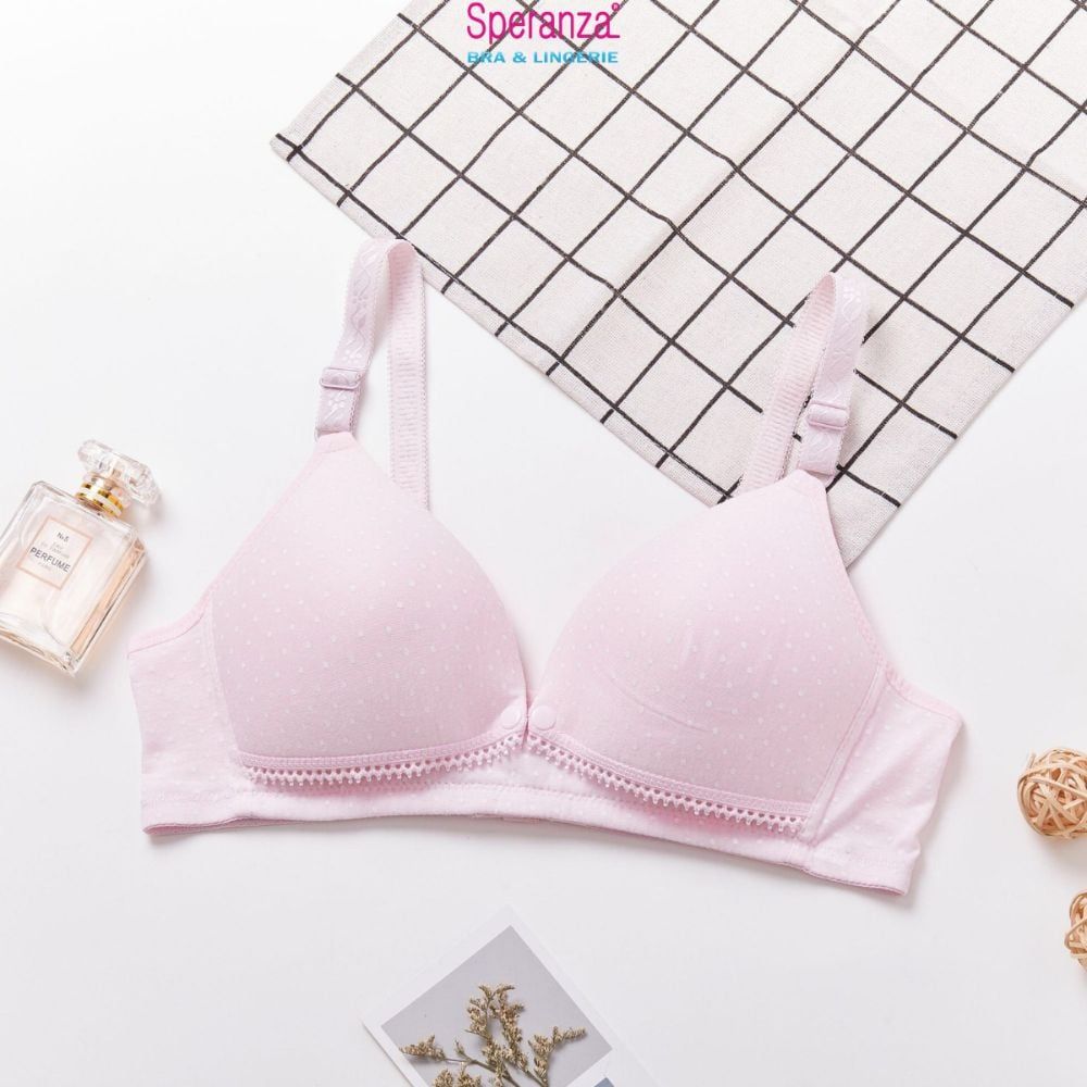 Áo ngực nữ cho bé bú chấm bi cúc bấm giữa tiện lợi SPAB639SH