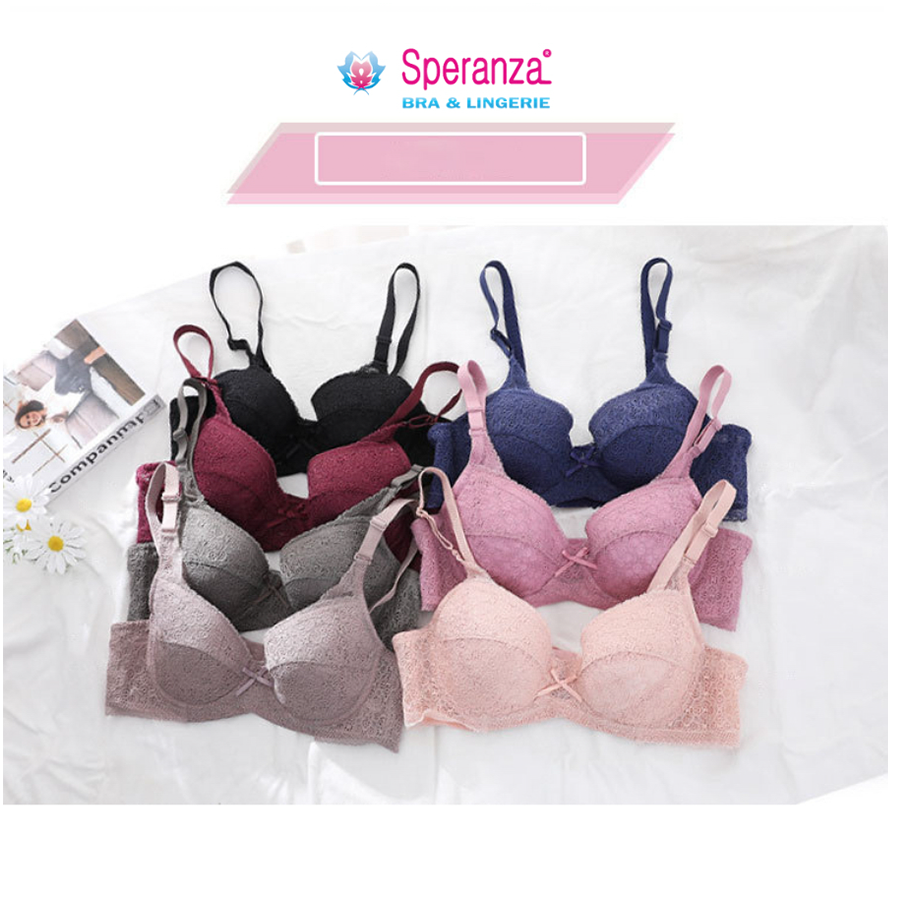 Áo ngực nữ có gọng không mút phối ren nhiều màu SPA412SH