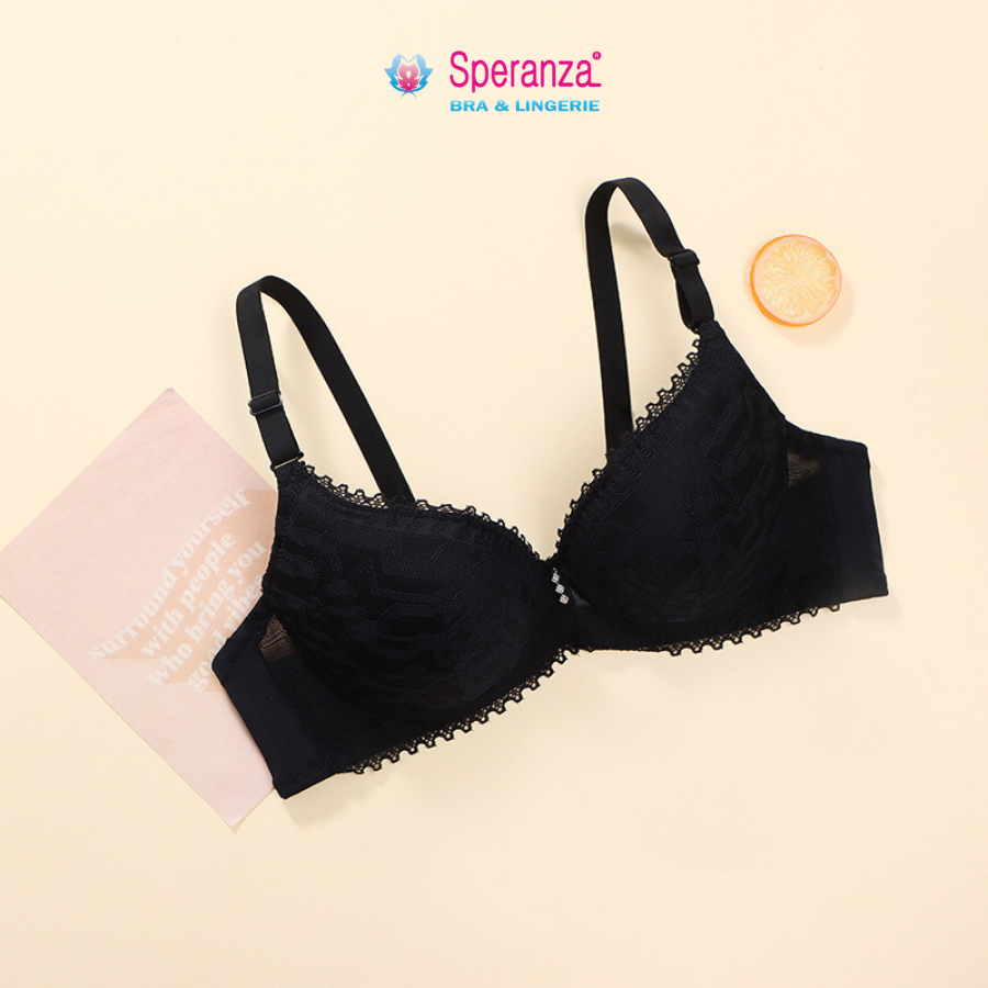 Áo ngực nữ size lớn ren mút mỏng cup chéo 3/4 bầu ngực SPA541SH