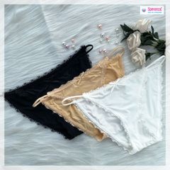 Quần lót nữ cotton dây mảnh viền phối ren sexy SPQ676SH