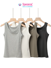 Áo Tank Top Nữ Basic Cotton Co Giãn Áo Thun Ba Lỗ Ôm Dáng Mặc Trong, Ở Nhà, Tập Thể Dục - SPAL0011SH