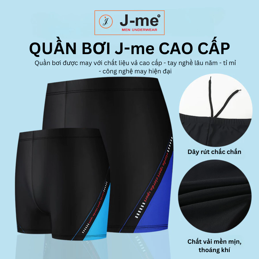 Quần bơi nam J-me, 60kg đến 80kg mặc vừa, co dãn 4 chiều, kiểu dáng thể thao - JMB991SH