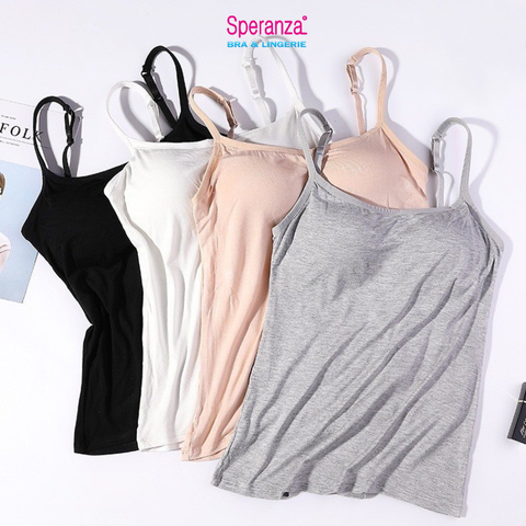 Áo thun nữ Speranza, có đệm độn bên trong, vải Modal, mềm mại, thoải mái, cổ tròn - SPAL2233SH