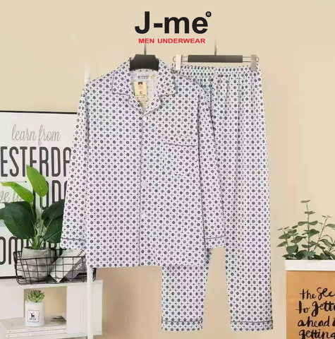 Bộ Đồ Ngủ Nam Mùa Thu Đông Chất Liệu Cotton Dệt Kim Hai Mặt Áo Dài Tay Quần Dài Thoải Mái JMPB12069