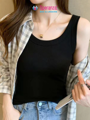 Áo Tank Top Nữ Basic Cotton Co Giãn Áo Thun Ba Lỗ Ôm Dáng Mặc Trong, Ở Nhà, Tập Thể Dục - SPAL0011SH