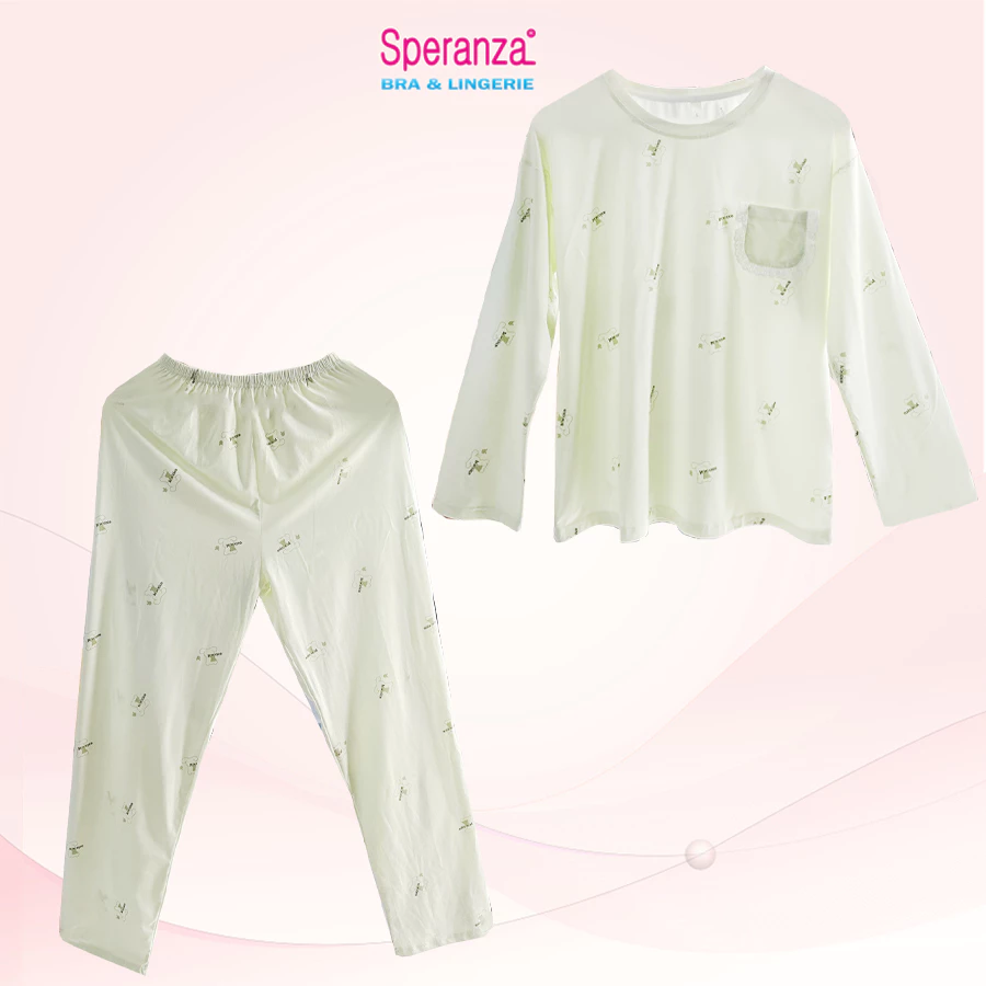Bộ đồ ngủ quần dài tay Speranza, cotton thân thiện với da dành cho nữ, thoáng mát - SBD2460SH