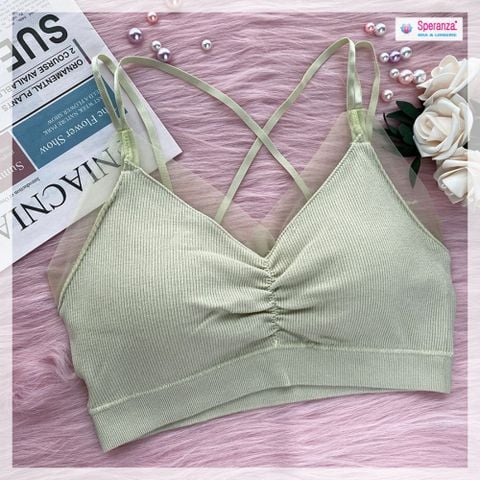 Áo bra viền ren dây chéo có mút sexy hàng cao cấp SPAL1952SH