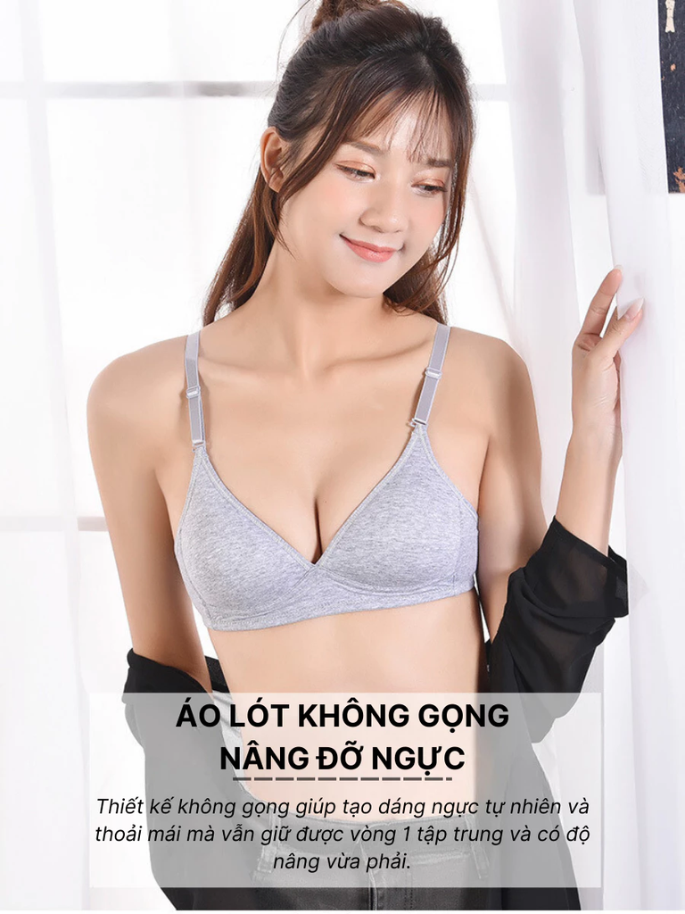 Áo ngực nữ không gọng vải cotton siêu thoáng mát mềm mại SPA1166SH