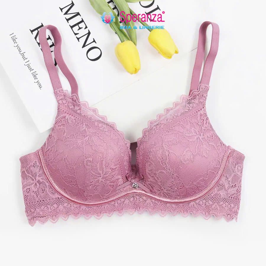 Áo ngực nữ không gọng mút mỏng ren mềm mịn thoải mái SPA7317SH