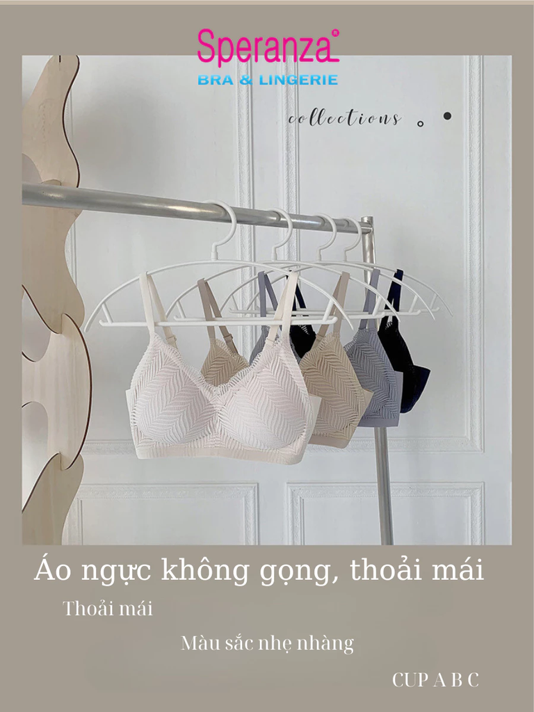 Áo ngực nữ không gọng mút cao su ren nâng ngực nhỏ nhắn lưng đẹp SPA6829SH