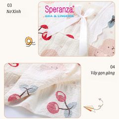 Váy ngủ nữ ngắn tay vải bong mặc nhà rộng phong cách công chúa SPD006SH