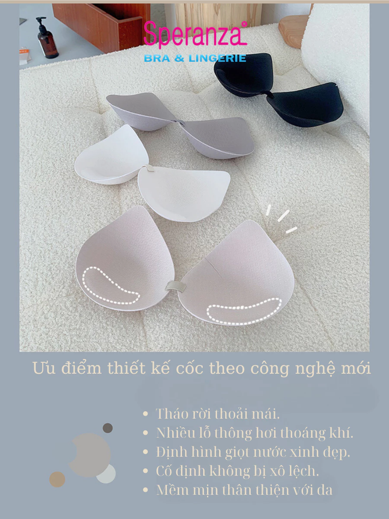 Áo ngực nữ không gọng mút cao su ren nâng ngực nhỏ nhắn lưng đẹp SPA6829SH