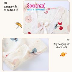 Váy ngủ nữ ngắn tay vải bong mặc nhà rộng phong cách công chúa SPD006SH